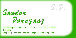 sandor porszasz business card